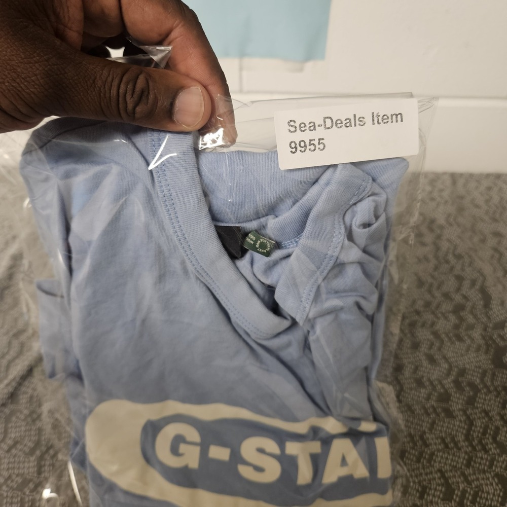 G-Star Raw T Shirt X-Large XL Cotton Round Neck Short Sleeve Blue - Picture 7 of 8